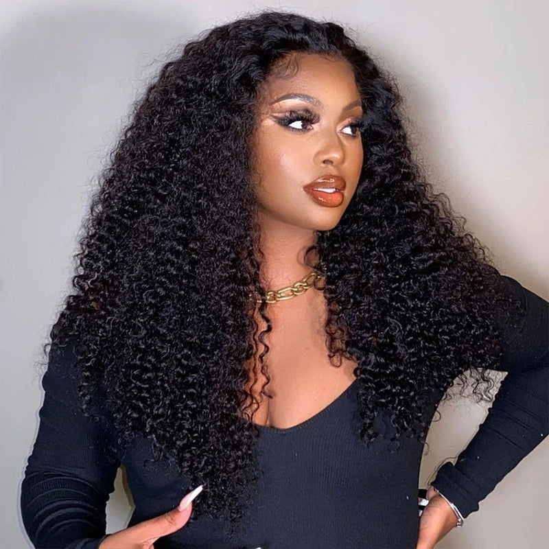 Dola Hair Pre Plucked 13*6 Swiss Transparent Lace Frontal Wig Kinky Curly