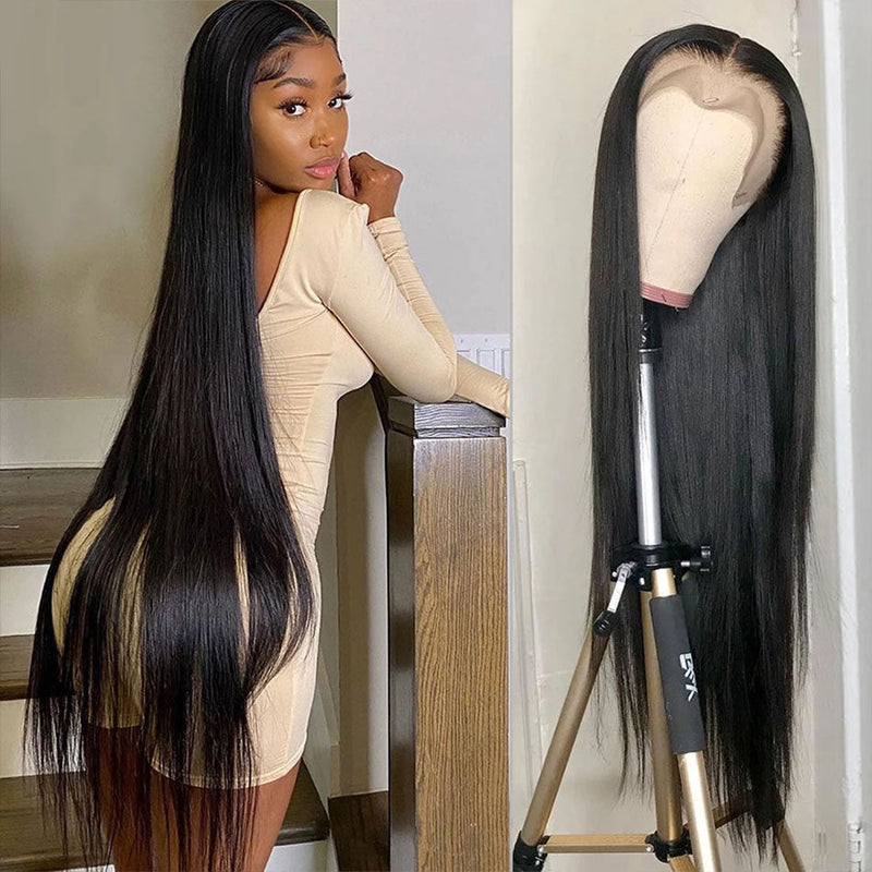 Dola Hair 38 inch long wig lace front wig straight human hair