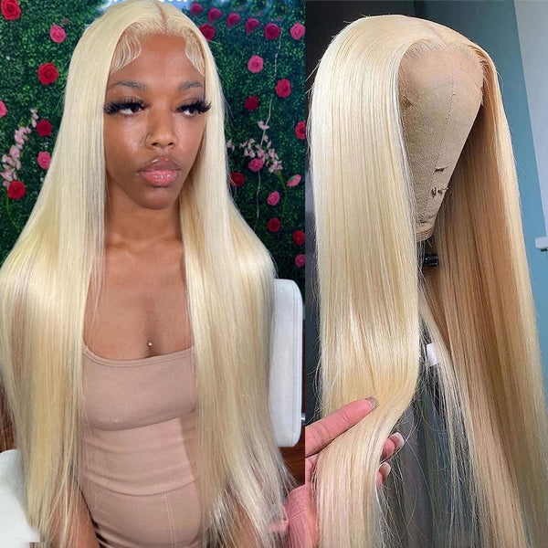 Dola Hair High Quality Blonde 613 Human Hair Silky Straight Lace Front Wig