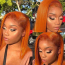 Dola Hair Short Ginger Bob Wig Straight Human Hair 4X4 Lace Closure Wig