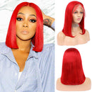 Dola Hair Pink Purple Red 4X4 613 Blonde Bob Human Hair Wig Lace Closure