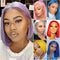 Dola Hair Pink Purple Red 4X4 613 Blonde Bob Human Hair Wig Lace Closure