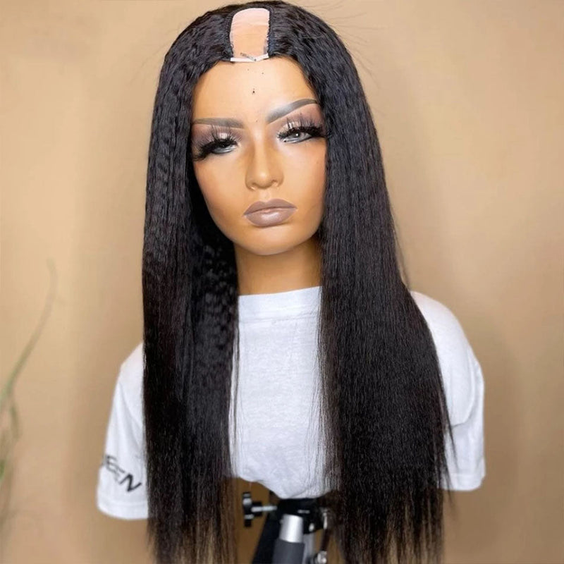 Dola Hair U PART WIG QUICK & EASY AFFORDABLE Straight WIG Human Hair 180 Density