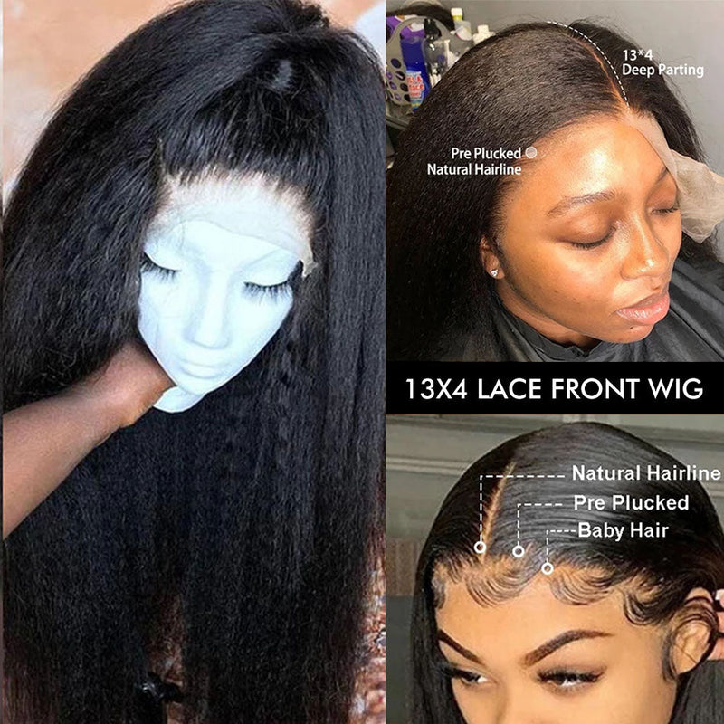 Dola Hair Afro Kinky Straight Style Lace Frontal Wig 13X4 Brazilian