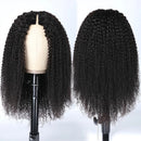 Dola Hair New Kinky Curly V Part Human Hair Wigs Thin Hair Friendly Coily Hair Wigs For Women No Leave Out