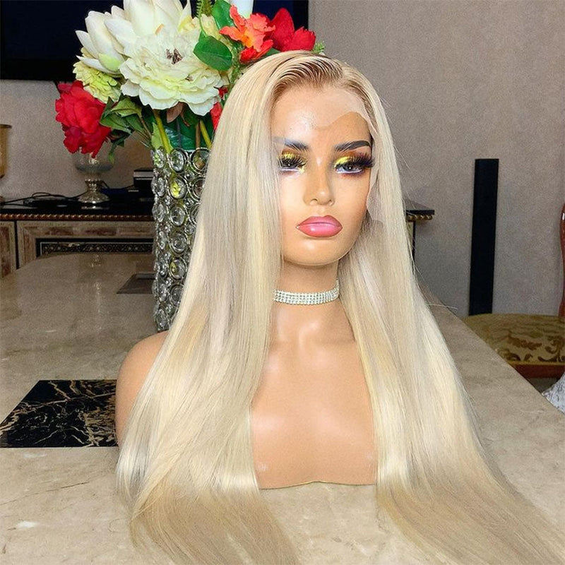 Dola Hair 4/613 Blonde Straight Lace Closure Human Hair Wig