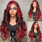 Dola Hair 99J Red Body Wave Highlight Lace Closure Wigs For Women Colored Human Hair Wig