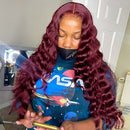 Dola Hair 99J Burgundy Deep Wave 13X4 Lace Front Wig