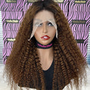 Dola Hair Medium Auburn Deep Curly Lace Front Wig