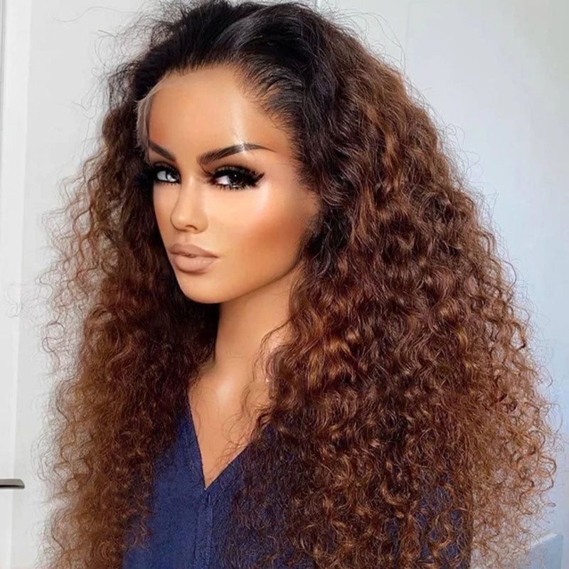 Dola Hair Medium Auburn Deep Curly Lace Front Wig