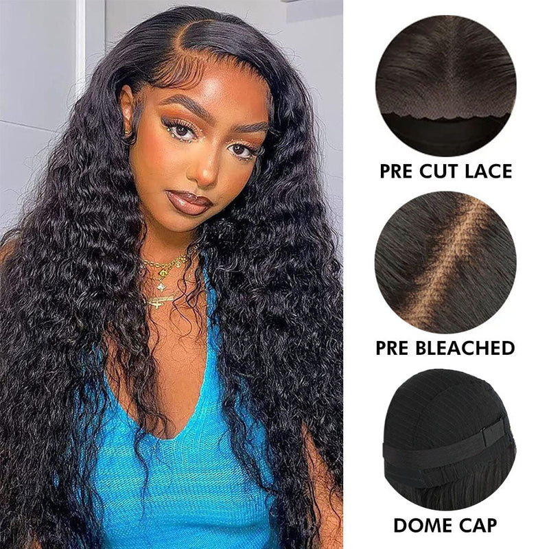 Dola Hair Pre-Customized Made To Wear 5X5 HD Top Swiss Lace Closure Curly Wig Pre Cut Lace Dome Cap Wig