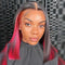 Dola Hair Burgundy Red Lace Front Bob Wigs Human Hair Red Highlight Wigs For Black Women,