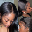 Dola Hair 4C Edges Natural Kinky Edges 5X5 Undetectable HD Straight Lace Closure Wig