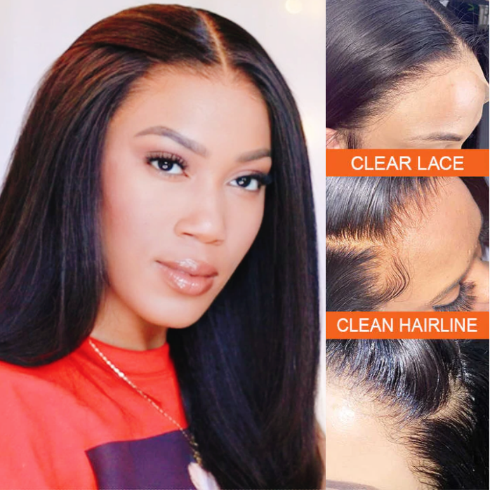 Xrs Beauty Hair Human Hair HD Lace Front Wig Italy Yaki 13x6 *NEW* CLEAR LACE & CLEAN HAIRLINE [LFW20]