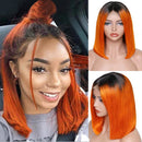 Dola Hair 1B Orange Bob Popular Color Straight Lace Closure Wig