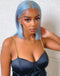 Jessies Wig Light Blue Colored Straight 13x4 Lace Front Bob Glueless Human Hair Wig