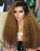 Jessies Wig $159.99 20" Ombre Honey T1B/27 Curly 13x4 Lace Frontal Glueless Human Hair Wig