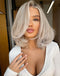 Jessies Wig Layered Bob Natural Highlight Ash Blonde With Dark Roots Color Wig Collar bone length haircuts