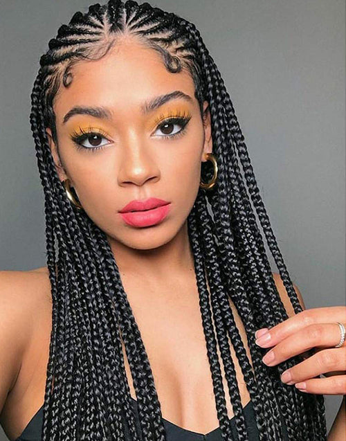 Jessies Wig 13x4 Lace Braided Frontal Wig 30 inch Box Braids Handmade Wig For Woman