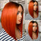 Dola Hair 1B Orange Bob Popular Color Straight Lace Closure Wig