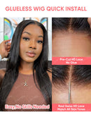 Jessies Wig 5x6 Pre Cut Lace Crystal HD Lace Wig Real Glueless Human Hair Wigs Pre-bleached Knots