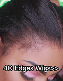 Jessies Wig (Can Do Ponytail)Kinky Straight Full Lace Wig With 4C Hairline Edge Human Hair Wigs Can Be Ponytail/Bun