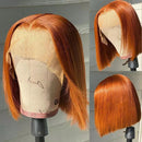 Dola Hair Short Ginger Bob Wig Straight Human Hair 4X4 Lace Closure Wig