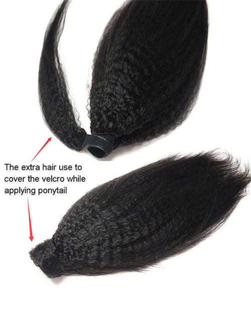 Jessies Wig Kinky Straight Wrap Around Magic Ponytail Clip In Ponytail Extensions Edge Lace Human Hair