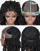 Jessies Wig Lace Front Braided Dreadlock Bob Wig Short Twist Wigs 9x6 Afro Curly Style for Women