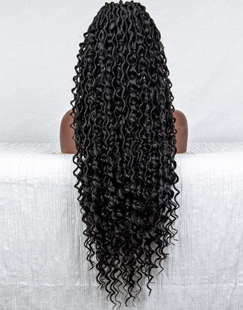 Jessies Wig Full Lace Locs Braided Wigs Handmade Knotless Braids Over Hip-Length