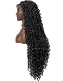 Jessies Wig Full Lace Locs Braided Wigs Handmade Knotless Braids Over Hip-Length