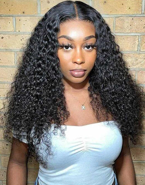 Jessies Wig Buy 2 Wigs= $199.99 18"Highlight Body Wave Wig With Bangs+14"Kinky Curly Thin Part Machinemade Wig