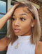 Jessies Wig Ombre Ash Blonde Short Straight Cut 13x4 Lace Front Bob Wig Glueless Human Hair Wig