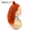 Xrs Beauty Hair Ginger Orange Deep Curly Lace Human Hair Wig Pre Plucked Natural Hairline [CFW18]