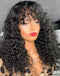 Jessies Wig Glueless Deep Curly 13x4 Lace Front Wig With Bangs Crystal HD Lace Human Hair Wig