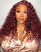 Jessies Wig Dark Wine Color Glueless Deep Wave 13x4 Frontal HD Lace Human Hair Wig Glueless Wig