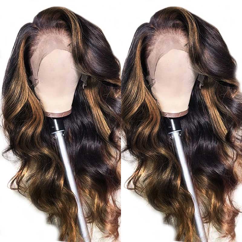 Ali Grace 13x4 Lace Front Body Wave Wigs HighLight Brown Color