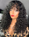 Jessies Wig True Scalp Water Wave Human Hair Wig With Bangs Glueless Wig