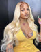 Jessies Wig 4/613 Ombre Blonde Body Wave Lace Front Wigs With Chocolate Brown Roots