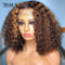 Xrs Beauty Hair Blonde Highlight Curly Bob 13x4 lace front Pre Plucked Hairline Wig [BOB14]