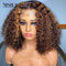 Xrs Beauty Hair Blonde Highlight Curly Bob 13x4 lace front Pre Plucked Hairline Wig [BOB14]