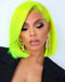 Jessies Wig Green Colored Short Straight 13x4 Lace Front Bob Human Hair Glueless Wig