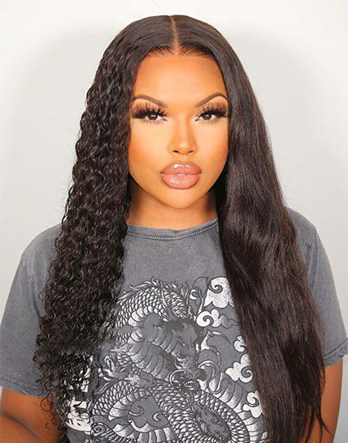 Jessies Wig 2 In 1 Crystal Lace Wet & Wavy 13x4 Lace Front Human Hair Wigs 4x4 Closure Wigs