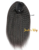 Jessies Wig Kinky Straight Drawstring Ponytail Coarse Yaki Straight Brazilian Natural Human Hair Extensions