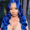 Xrs Beauty Hair Blue Lace Front Wig Body Wave Virgin Human Hair Pre plucked Natural Hairline [CFW51]