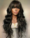 Jessies Wig Body Wave 13x6 Lace Front Wig With Bangs Full Machine Made Wig Brazilian Human Hair Wigs Glueless Wig