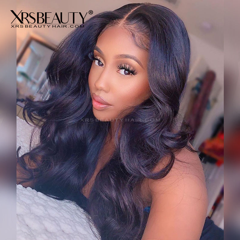 Xrs Beauty Hair Layered Edge Undetectable Human Hair Body Wave Wig With Baby Hair 13x5 Frontal Wigs [LFW02]