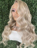 Jessies Wig Balayage Ash Blonde Wavy 13x4 Frontal HD Lace Wig Glueless Human Hair Wig