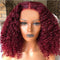 Xrs Beauty Hair Burgundy 99J Tight Curly Lace Human Hair Wig Pre Plucked Natural Hairline [CFW45]