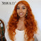 Xrs Beauty Hair Ginger Orange Lace Front Wig Body Wave Virgin Human Hair Transparent Lace Natural Hairline [CFW21]